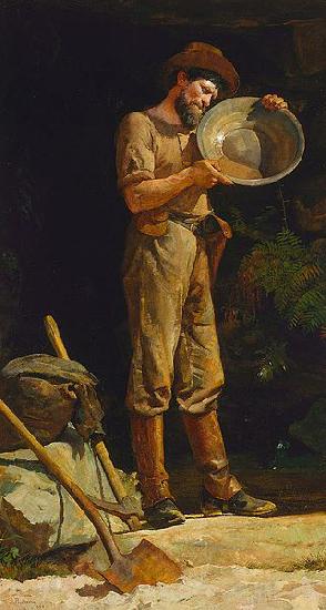 Julian Ashton The Prospector Norge oil painting art